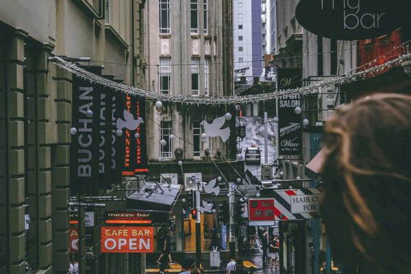 busy street in melbourne