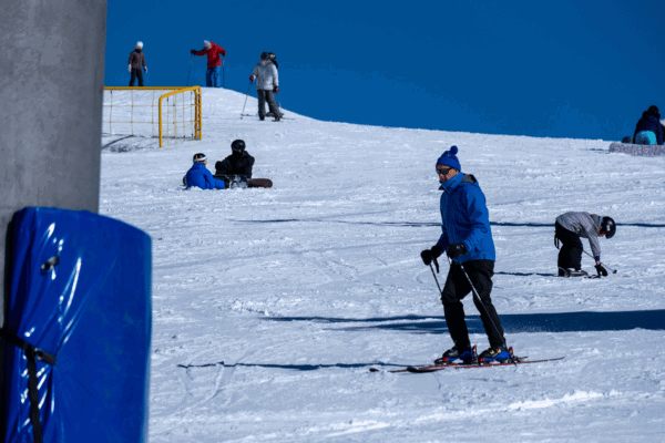 people skiing down a mountain