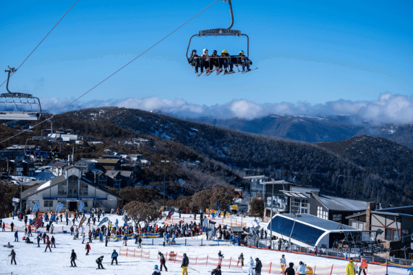 chair lift in a skiing resort